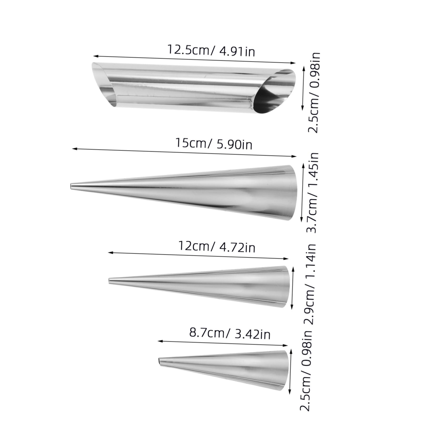 Cabilock 12pcs Stainless Steel Cannoli Forms Kit Nonstick Pastry Molds for Croissant Baking for Home Kitchen Use
