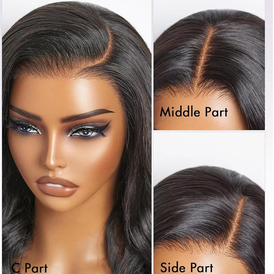 Image of 4x4 Lace Front Wigs Human Hair Pre Plucked with Baby Hair 150% Density 28 Inch Body Wave Brazilian Virgin Frontal Human Hair Wigs 4x4 Glueless HD Lace Closure Wig Human Hair for Women