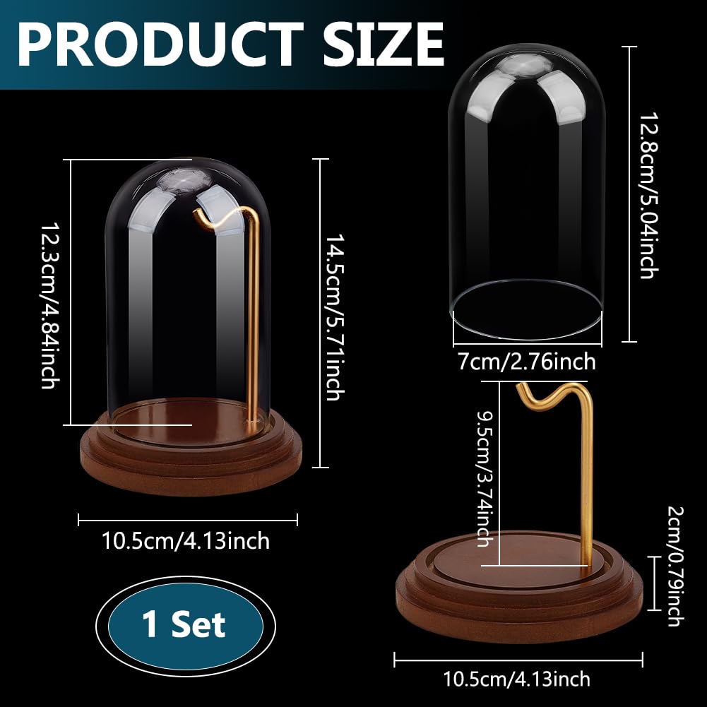 PH PandaHall Pocket Watch Glass Display Dome with Hook 5.7