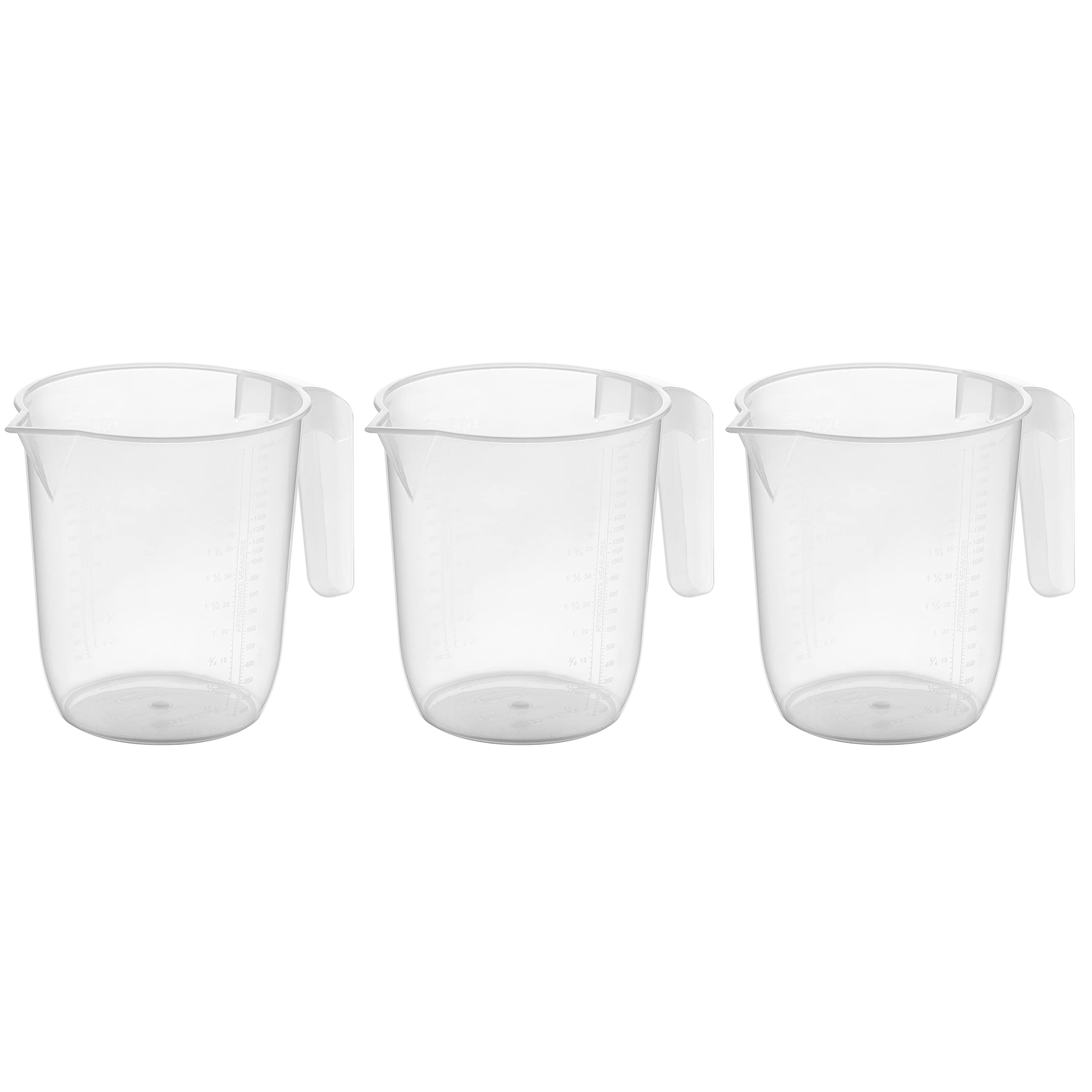 Regalo Virgin Plastic 3 Pieces Transparent Bathroom Mug with Measurement,2000 ml (White) (B09GGXCCC9) Amazon Price History, Amazon Price Tracker
