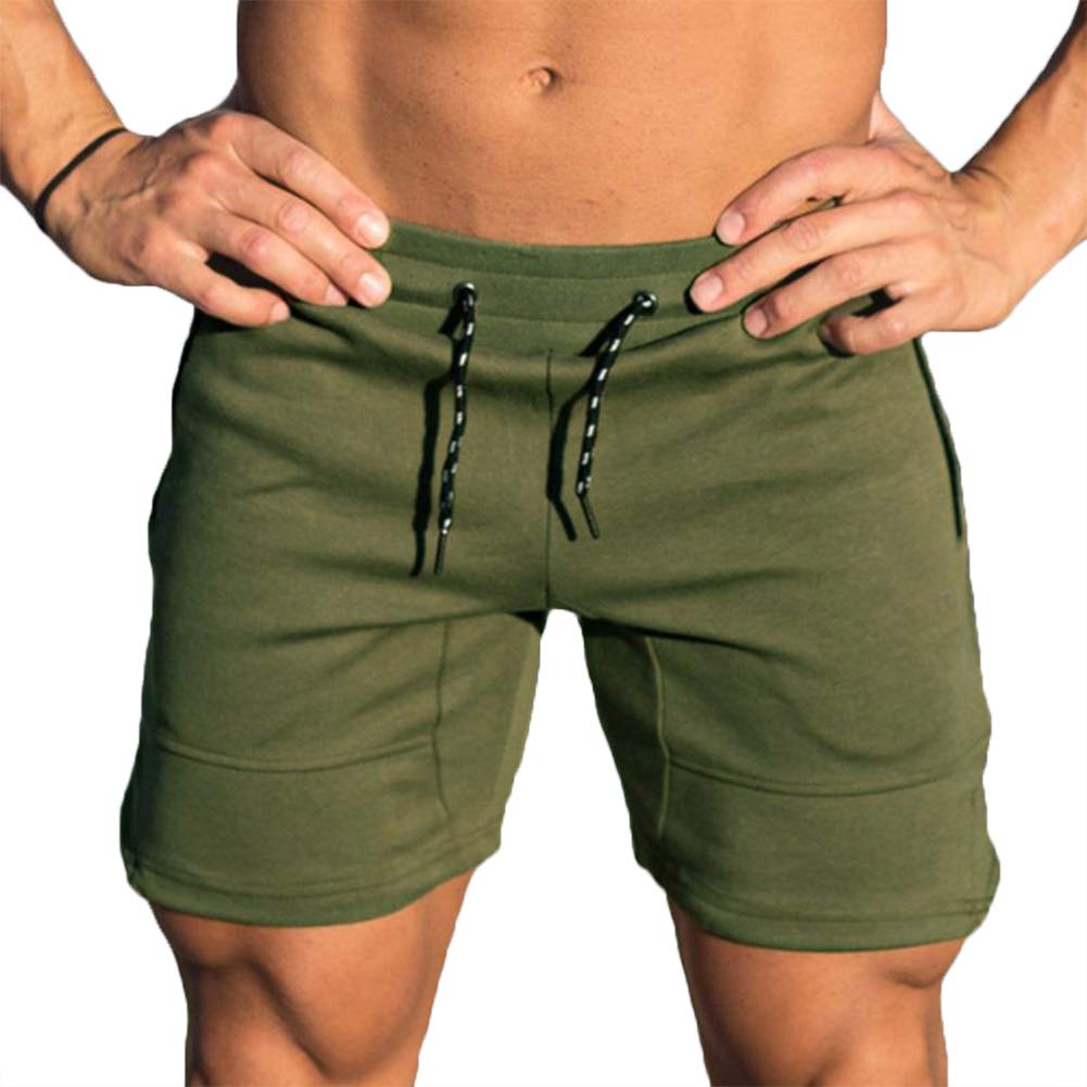 Sandbank Men's Army Green ’S Pocket Running Workout Gym Active Shorts Lounge Sleep Bottoms (, Uk M=Waist:31”-33”)