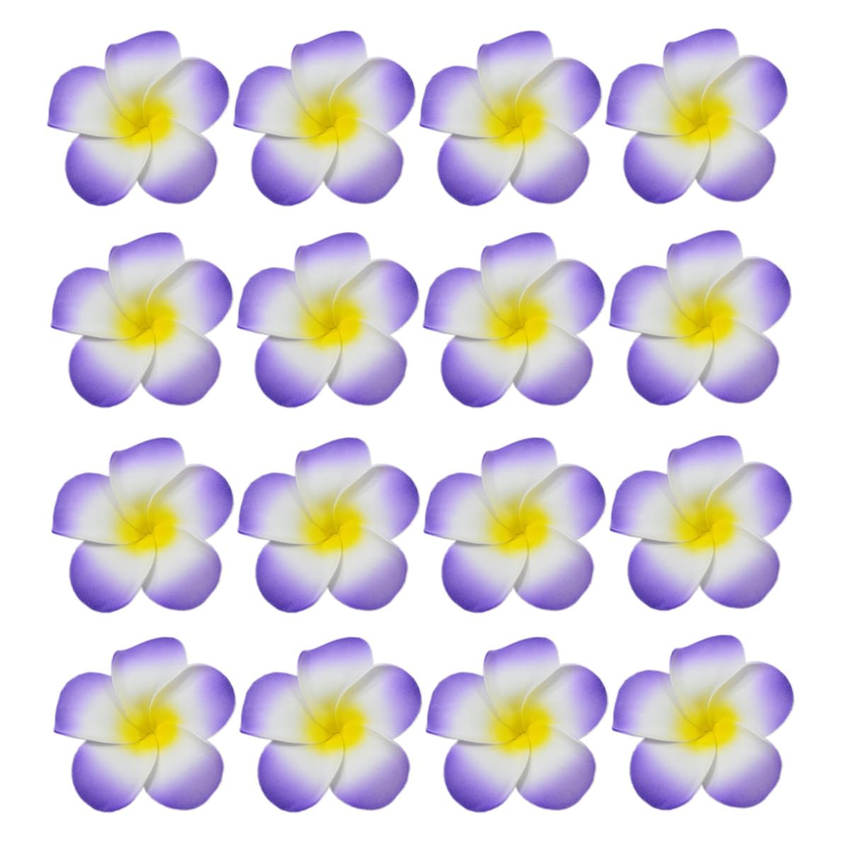 Skydume 100 Pcs 1.6" Hawaiian Frangipani Artificial Plumeria Rubra Foam Flower Petals for Wedding Party Floral DIY Home Decoration(Purple)