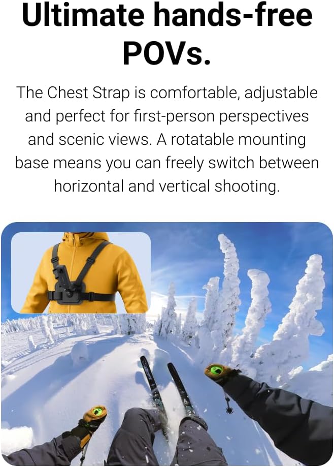 Insta360 New Snow Bundle Mounting Kit X5/X4/X3/X2/X 360 Cameras | Compatible ACE/ACE PRO/ONE R/RS/GO 3S/3, EVO and GoPro 12/11/10/9/MAX, DJI Osmo Action4/3/2