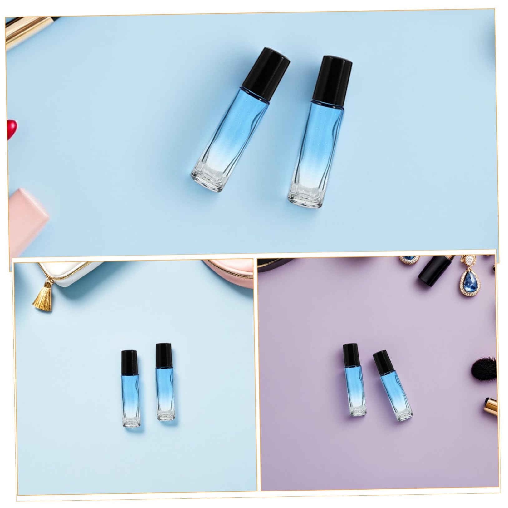 PLAFOPE 20 Pezzi Bottiglie Roll in Vetro Riutilizzabili con Roller per Olio Essenziale Profumo e Cosmetici Bottiglie Trasparenti con Sfera in Acciaio e Tappo Nero per Massaggi Localizzati