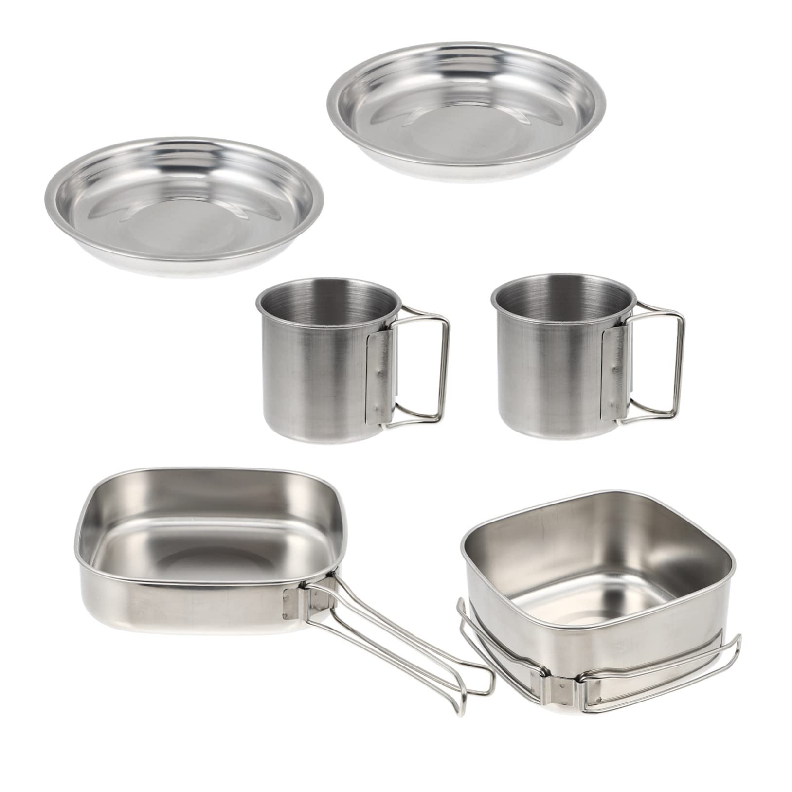 BESTonZON Vaisselle De Camping en Plein Air Ustensiles De Cuisine Poêle De Plein Air Portable Cuisson Kit De Cuisine De Camping Cuisinière De Camping Petit Acier Inoxydable