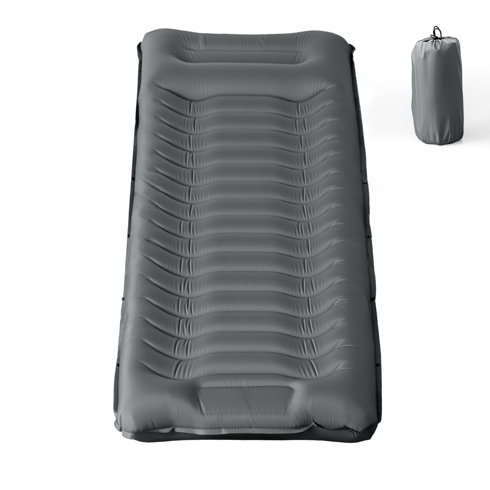 Isomatte Camping mit integrierter Fußpumpe 8cm Dicke Aufblasbare Campingmatte Outdoor, Wasserdicht & Reißfest 50D Nylon – Ultraleicht Luftmatratze für Zelt, Wandern & Gästebett