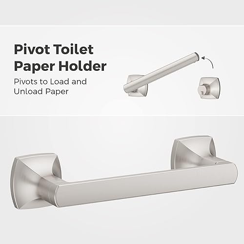 Miniatura 2 de Pfister Vaneri BTBVRI3GS - Juego de accesorios de baño de 3 piezas con toallero, anillo para toalla y soporte para papel higiénico, montaje en