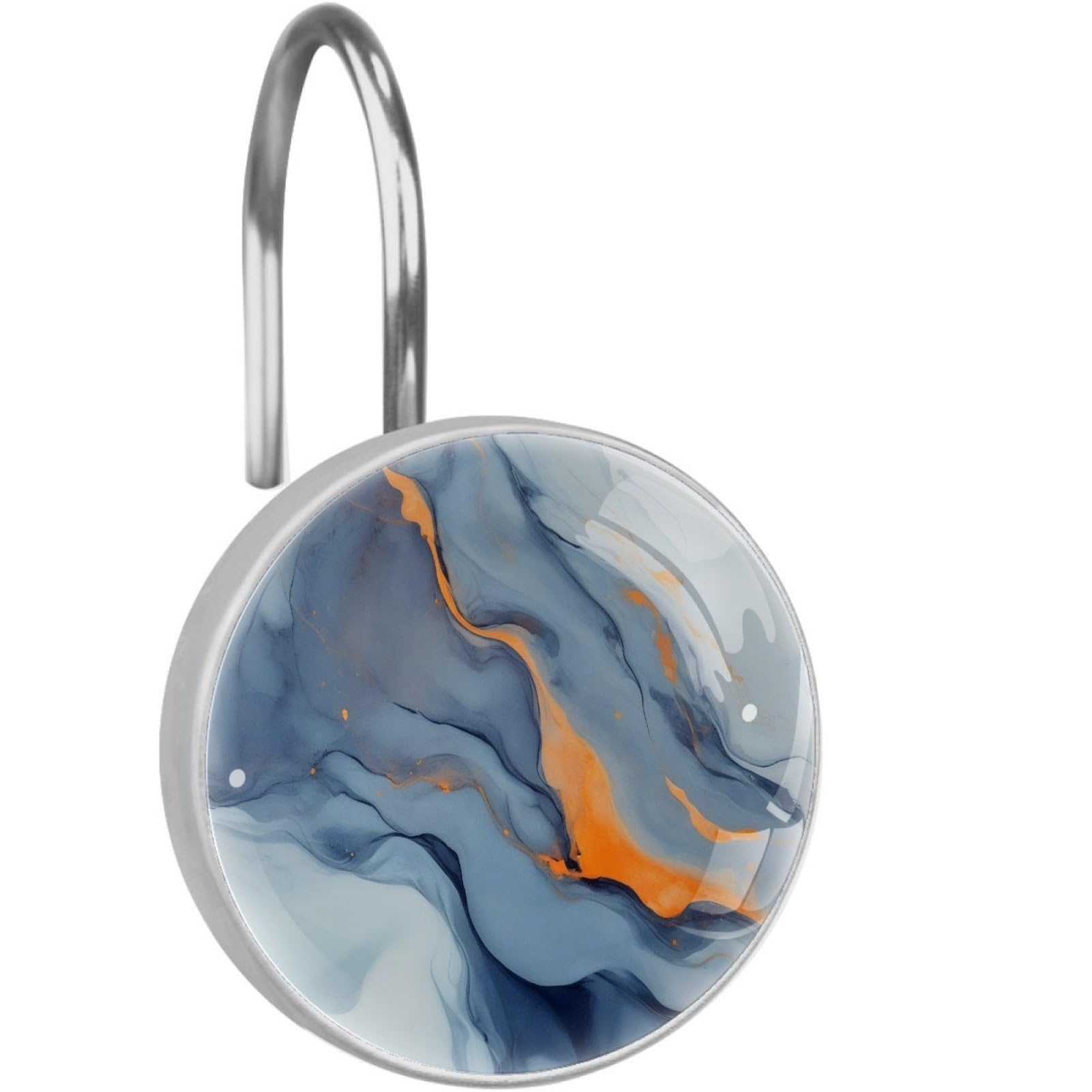 VAPOKF Decorative Shower Curtain Hook: Marble Texture Rustproof Stainless Steel Shower Curtain Ring for Bathroom - Shower Curtain Hook & Hangers - Set of 12