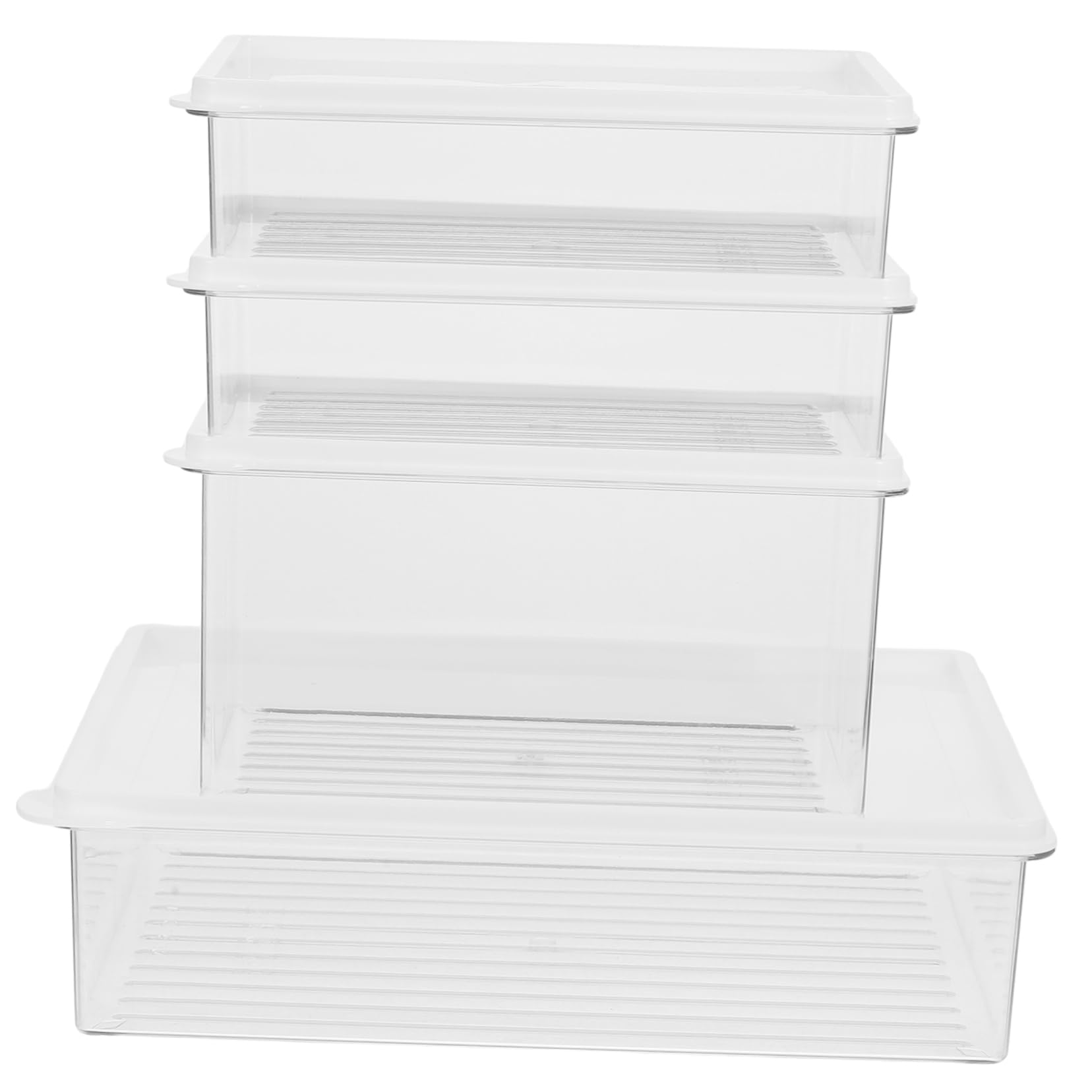 Cabilock 4piezas Caja De Sellado De Cocina Contenedor De Almacenamiento Tapa Para Refrigerador y Congelador