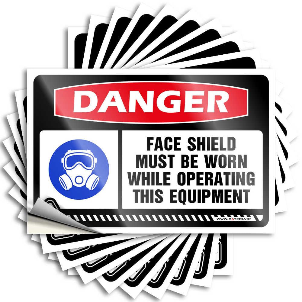 Bar Accessories and Decor Tattoos Custom | Danger Face Shield Must Be Worn While Operating This Equipment Fuzzy Cars Sticker Pack(12X18CM)