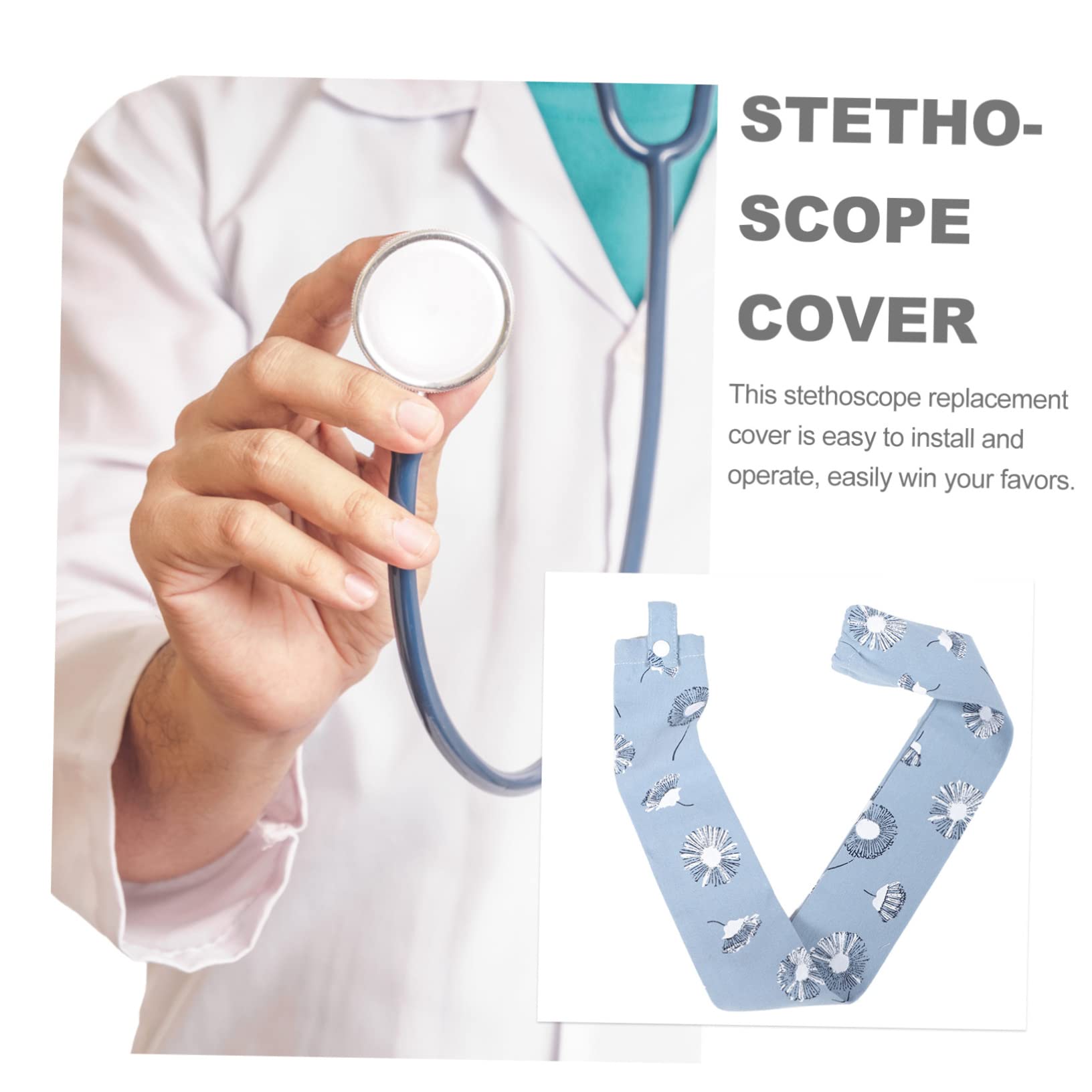 Ciieeo 5 Piezas Cubiertas de Estetoscopio de Algodón para Médicos y Enfermeras Accesorios para Hospital Protección y Limpieza Compatible con Estetoscopios de Campana Desmontable