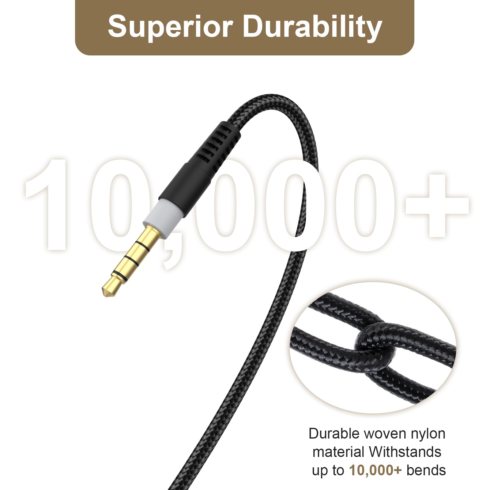 Kabel Aux Audio Cloud Alpha 3,5 mm, kompatybilny ze słuchawkami HyperX Kingston Cloud Alpha i Cloud Mix, 5 stóp (bez mikrofonu)