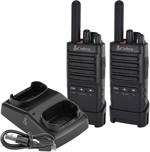Cobra PX650 - Walkie Talkies profesionales y empresariales - Recargable, juego de radio bidireccional de 300,000 pies cuadrados25 pies cuadrados