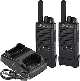 Cobra PX650 - Professional/Business Walkie Talkies - Rechargeable, 300,000 sq. ft/25 Floor Range, Dust Protected and Splashproof (IP54 rating), Two-Way Radio Set (2-Pack)