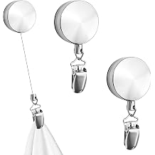 2 PCS Retractable Kitchen Towel Holder, Metal Extendable Towel Clip for Kitchen and Bathroom Organization