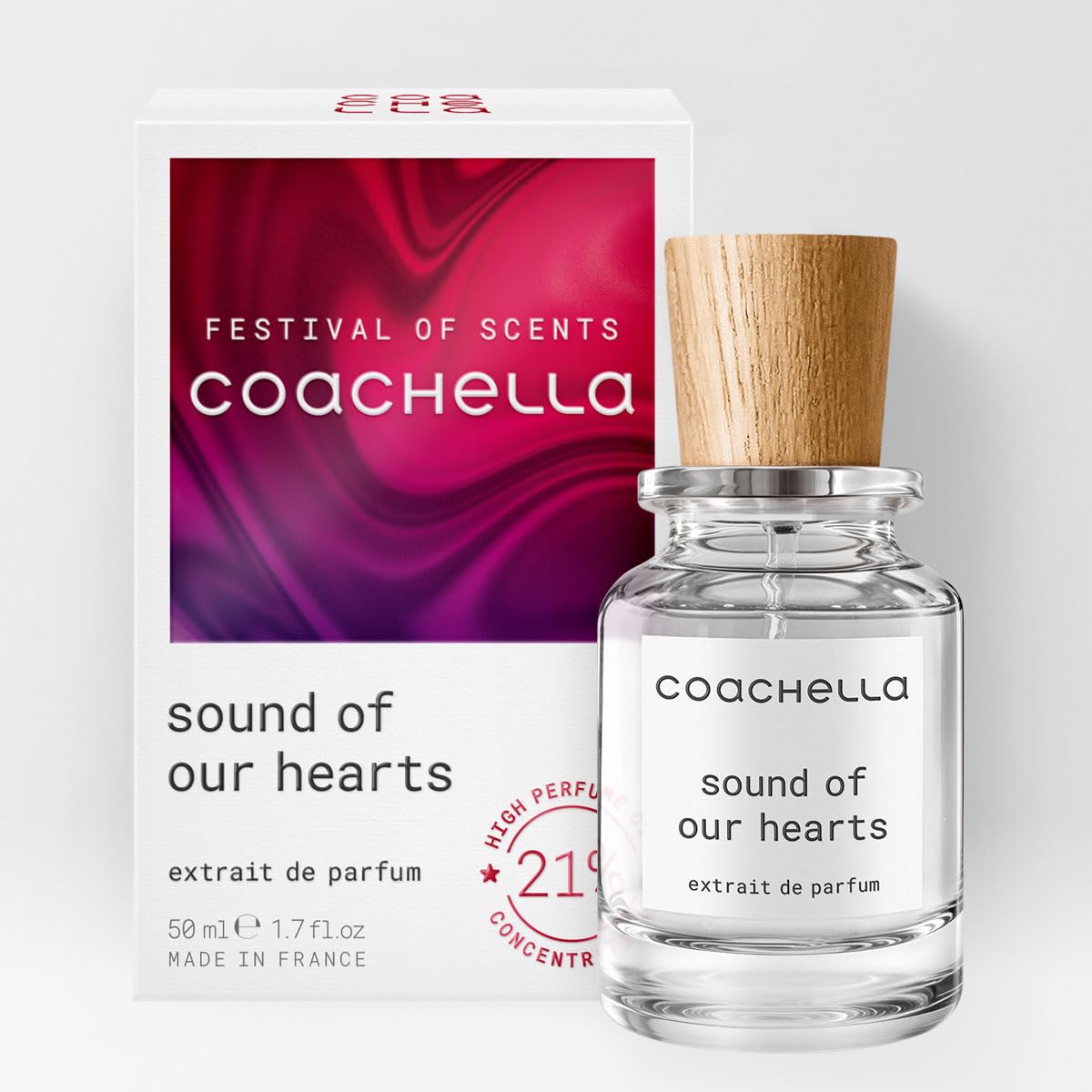Coachella - Sound of our Hearts - Extrait de Parfum 50 ml | Unisex | 21 % Duftöl | Made in France | Rose, Safran & Oud | Orientalisch | Langanhaltend