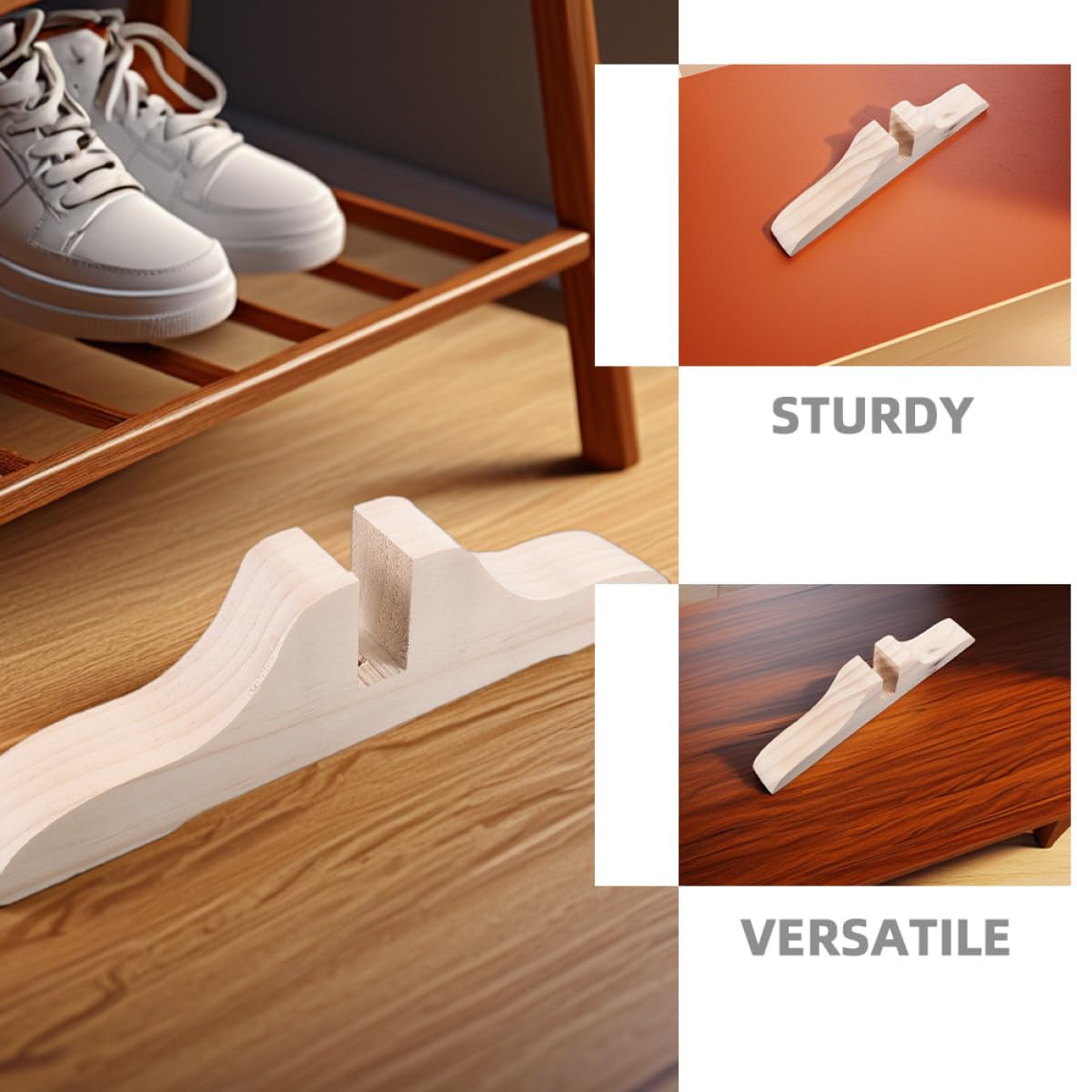 6pcs Folding Room Divider Base Wooden Partition Support Stand Folding Privacy Screen Holder Feet for Home Office Indoor Use