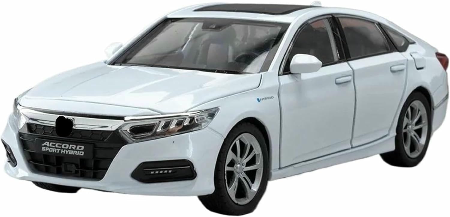 DEAVER Diecast 1:24 For Accord Scale Alloy Car Models Simulation Pre-Built Finished Vehicle Model Display Souvenirs(White)