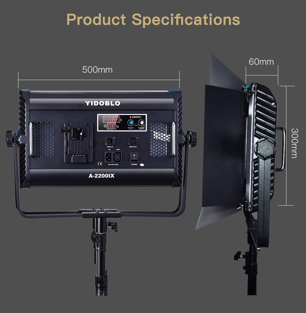 Aazon.co: Yidoblo AI-3000C 300w RGB Panel LED luces de estudio con 12