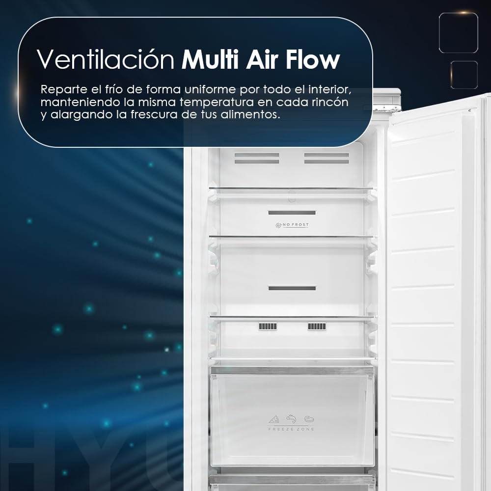 Hyundai Congelador Vertical Blanco HCVI17754ND00. Capacidad 212 Litros, Puerta Reversible, Bajo Nivel Sonoro, Eficiencia Energética Clase D