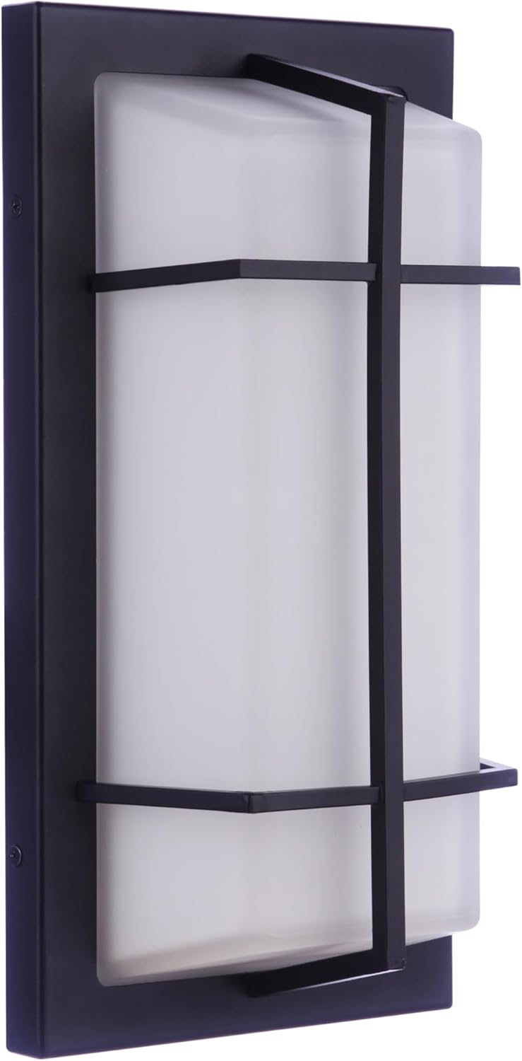 Craftmade ZA6112-TB Bulkhead Rectangular Outdoor Ceiling Light, 2-Light 120 Total Watts, Textured Black, Bulb(s) Not Included