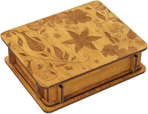 Miniatura 7 de Bits and Pieces - Caja Botánica Brainteaser, caja de regalo de rompecabezas de madera, compartimiento secreto, juego para el cerebro