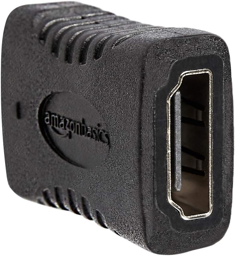 Amazon Basics HDMI Female to Female Coupler Adapter for 4K@60Hz Video (2 Pack), 29 x 22mm, Black