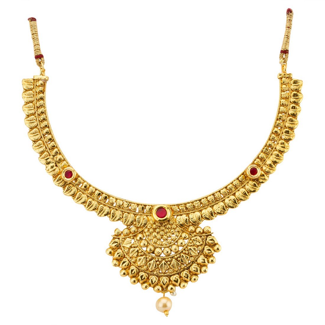 Petals Plated Necklace Set with Earrings (JG-NC-544)