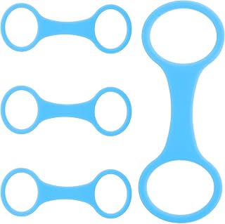 Silicone Snorkel Clip Mask Strap Keeper 4pcs for Scuba Diving Blue