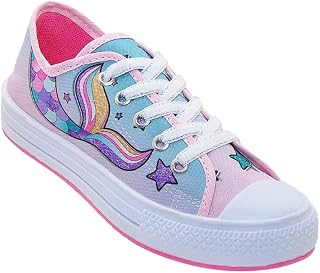 Tênis Infantil Star De Menina Feminino Cauda De Sereia Colorido Cano Baixo