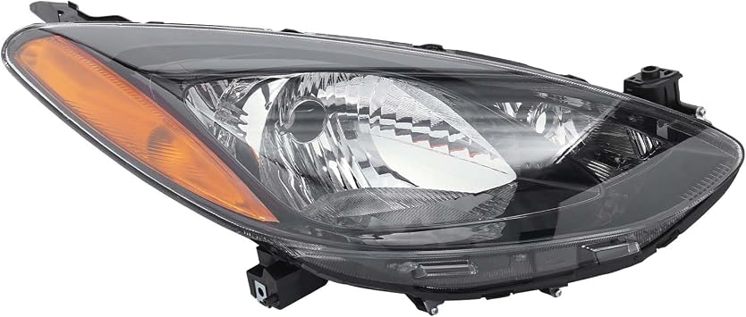 Front Headlight Assembly for Mazda 2 2011 2012 2013 2014, Halogen Headlamp Replacement NOT FOR Limited/Sport Models, Projector Head Lamp Assembly Right Passenger Side