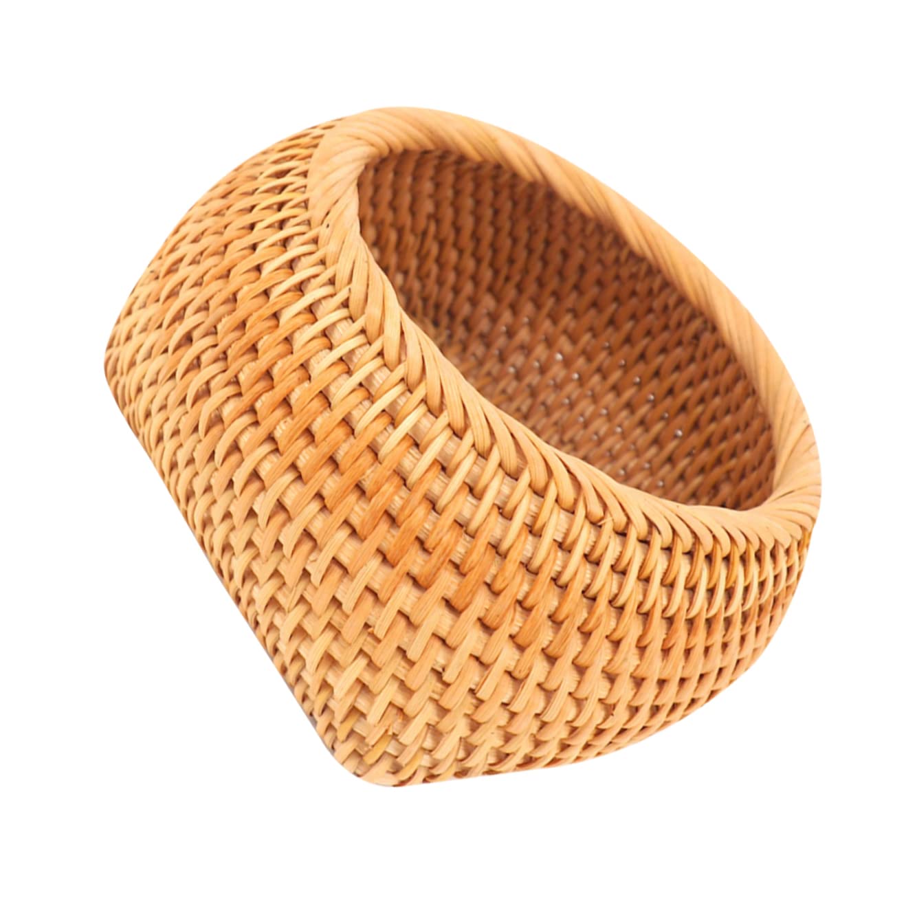 Cesta de ratán tejida para accesorios de té y dulces, diseño elegante para mesas de salón