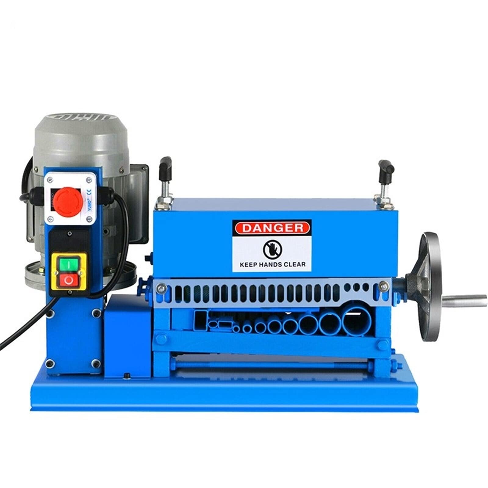 Electric Wire Stripping Machine 370W 1.5mm-38mm Cable Stripper Peeling W/ 11 Channels & 10 Blades Removing Plastic Rubber