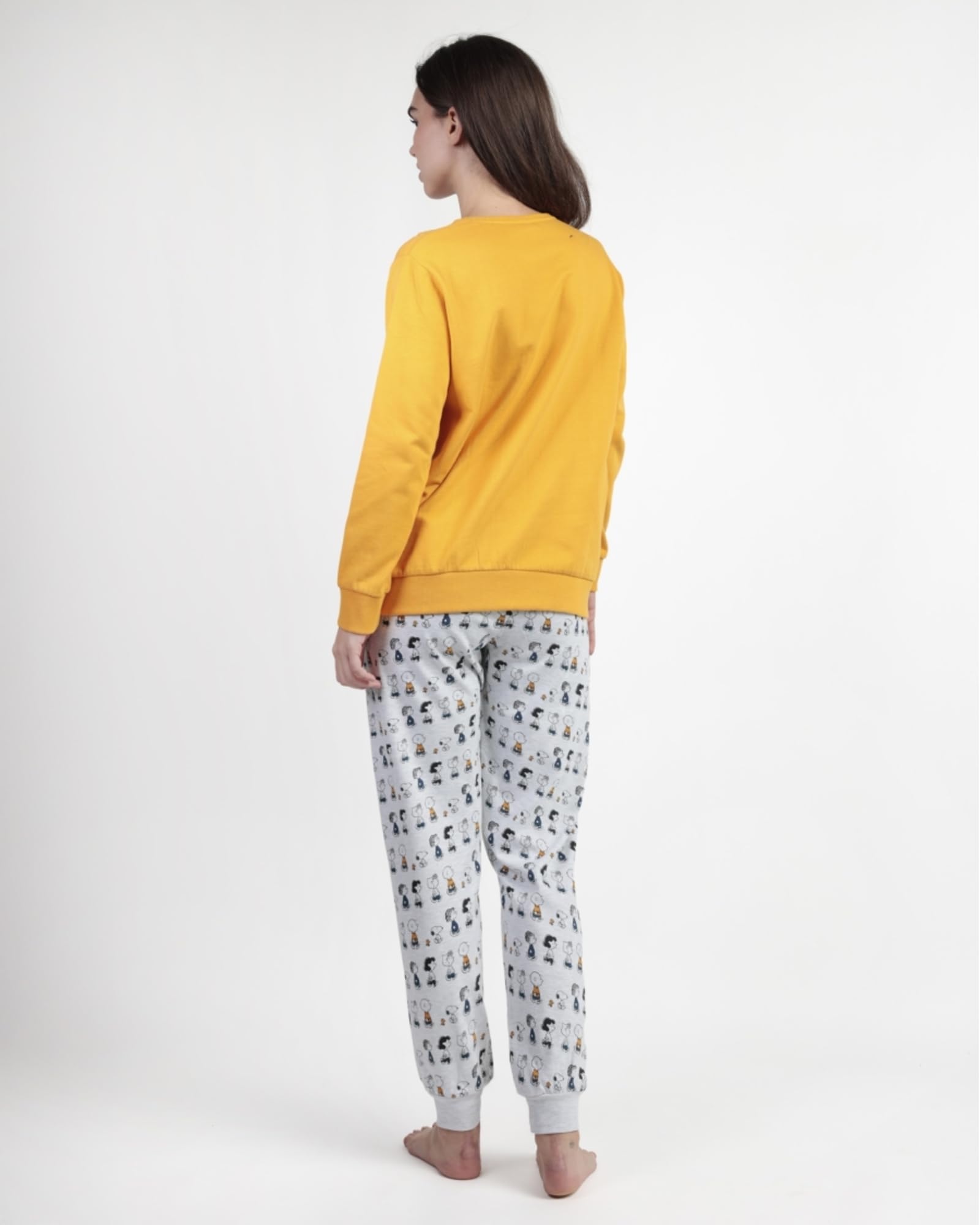 PEANUTS Pijama Manga Larga Felpa Snoopy&Friends para Mujer