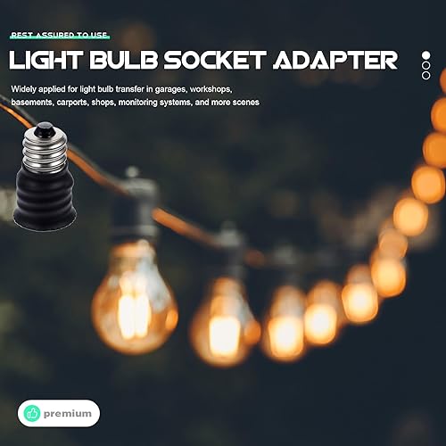 Miniatura 3 de Didiseaon Adaptador de bombilla E12 a E14, soporte de convertidor de enchufes de luz para ventiladores de techo de candelabro, lámpara colgante