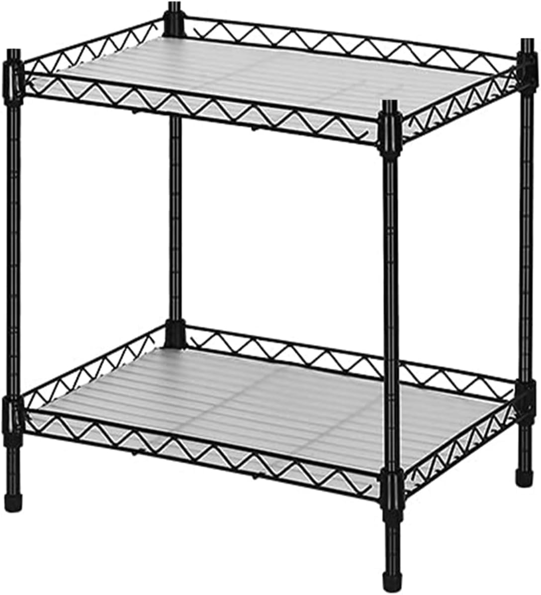 STORACK Height Adjustable Heavy Duty Foldable Boltless Wire Shelving Rack Shelves Free Standing Black Finished Multi Storage Rack (2 Shelf)-image-33