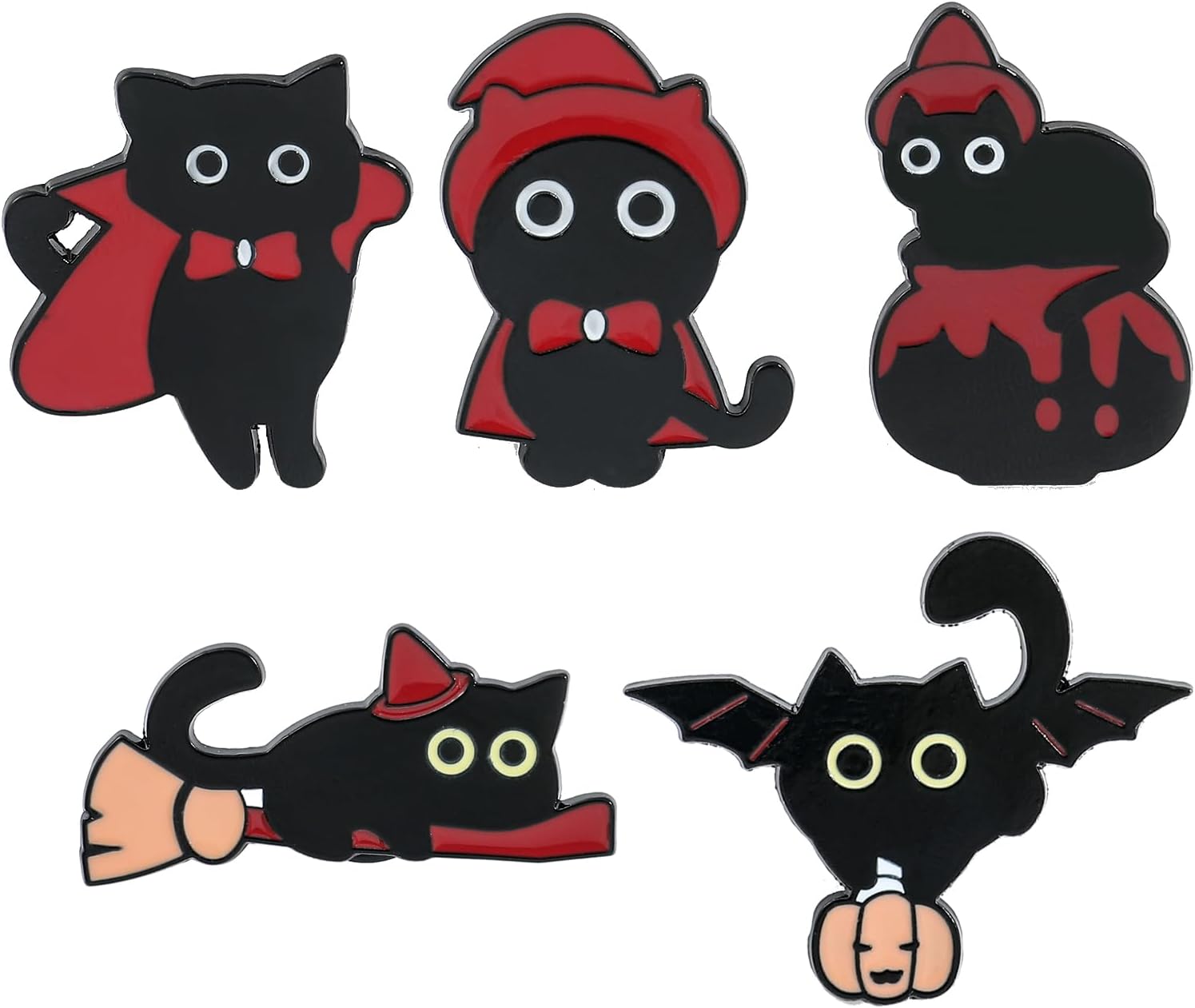 feimeng jewelryCreative Cat Enamel Pins Set - Kawaii Kitten Brooches Metal Badges Accessories for Backpack Hat Bag, Lovely Cats Pin for Friends Family