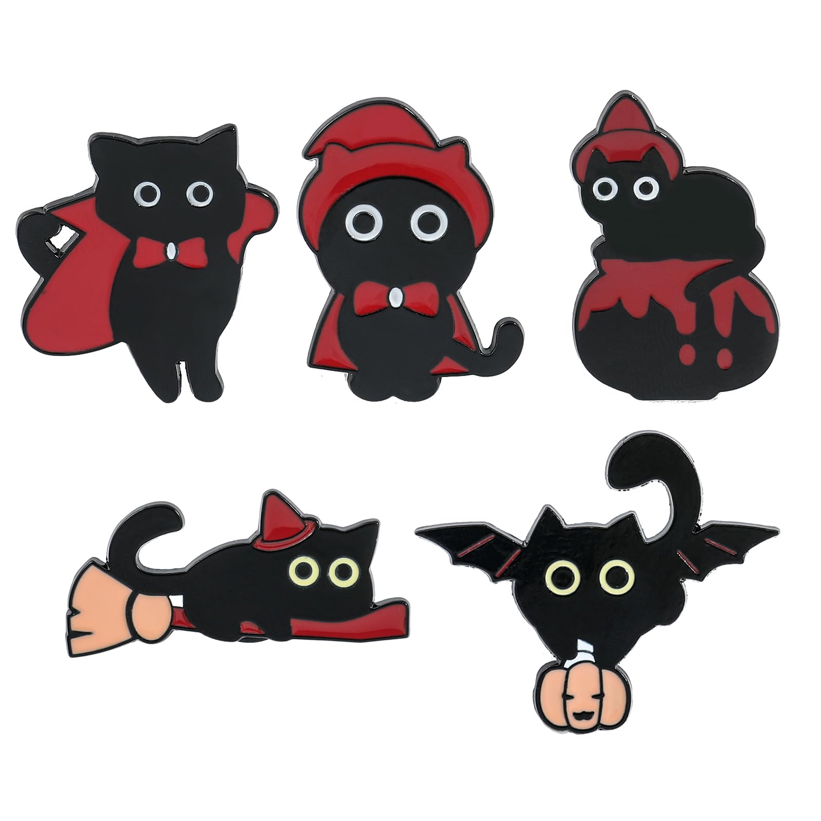 feimeng jewelryCreative Cat Enamel Pins Set - Kawaii Kitten Brooches Metal Badges Accessories for Backpack Hat Bag, Lovely Cats Pin for Friends Family