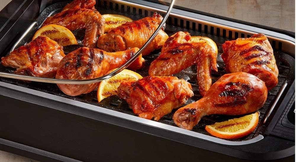 Chicken cooking on Tristar Smokeless Indoor Electric Grill
