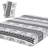 Vaulia Lightweight Microfiber Fitted Sheet, Printed Elephant Pattern - Twin