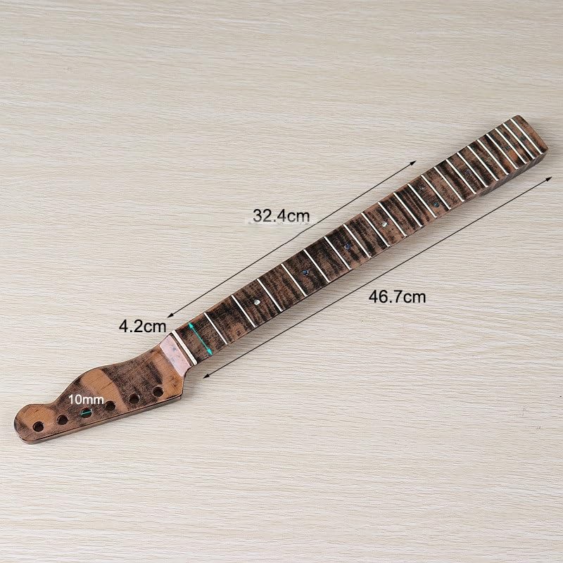 DIY Guitar Necks Tiger Pattern 6 String 21 Fret Neck Electric Guitar DIY Modification Accessories(Brown)