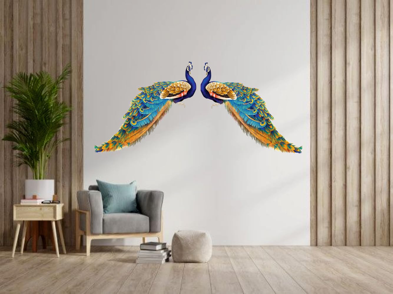 Akki World 2 Beautiful Peacock Wall Sticker for Living Room/Bedroom/Office (Size - 38 Cm X 81 Cm) (B0CQCJBDLW) Amazon Price History, Amazon Price Tracker