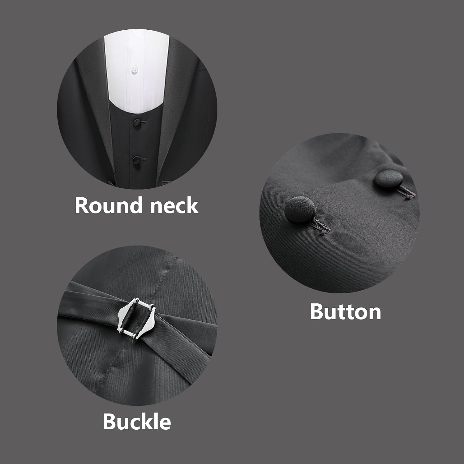 Rogers & Morris Tuxedo Suit for Men Solid 4 Piece Set Regular Fit - Image 4