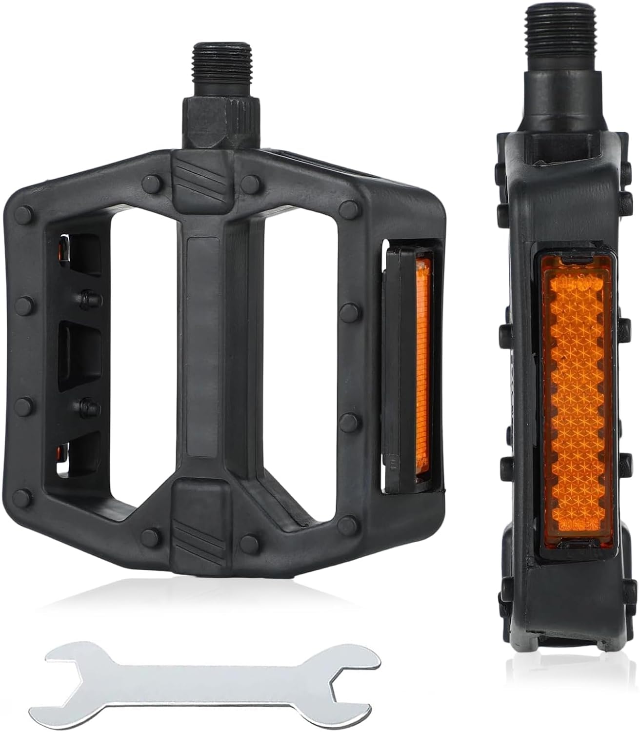 Bicycle Pedals, Non-Slip Aluminium Mountain Bike Pedals with Reflectors