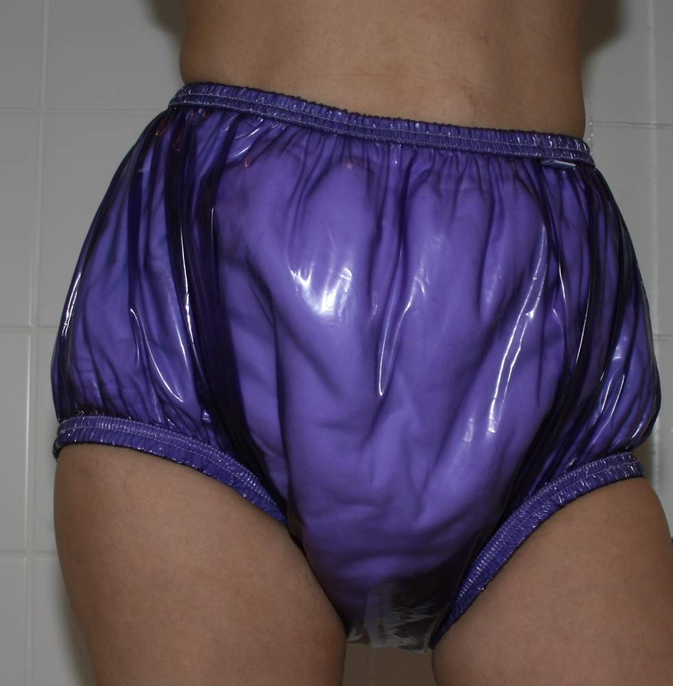 Gummi-PVC Adult Baby Euroflex Inkontinenz Windelhose Gummihose violett transparent neu (XL)