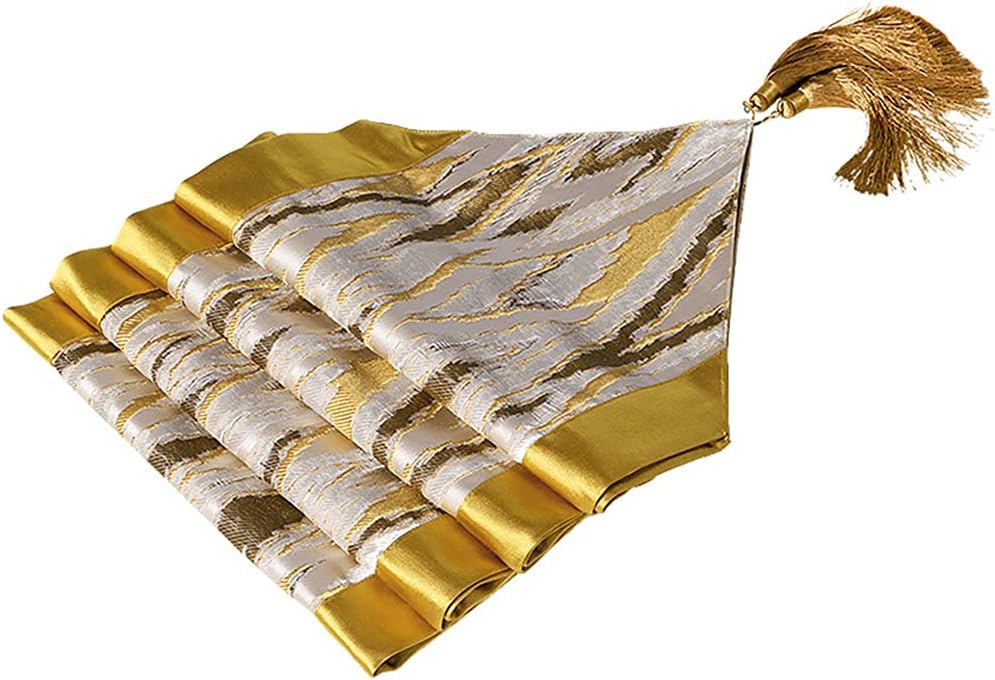 Multi-size jacquard luxury golden table runner, 45 x 230 cm inches, suitable for party holidays, birthdays, weddings, baby shower decorations, and also suitable for dining(Size:40230CM,Color:yellow)