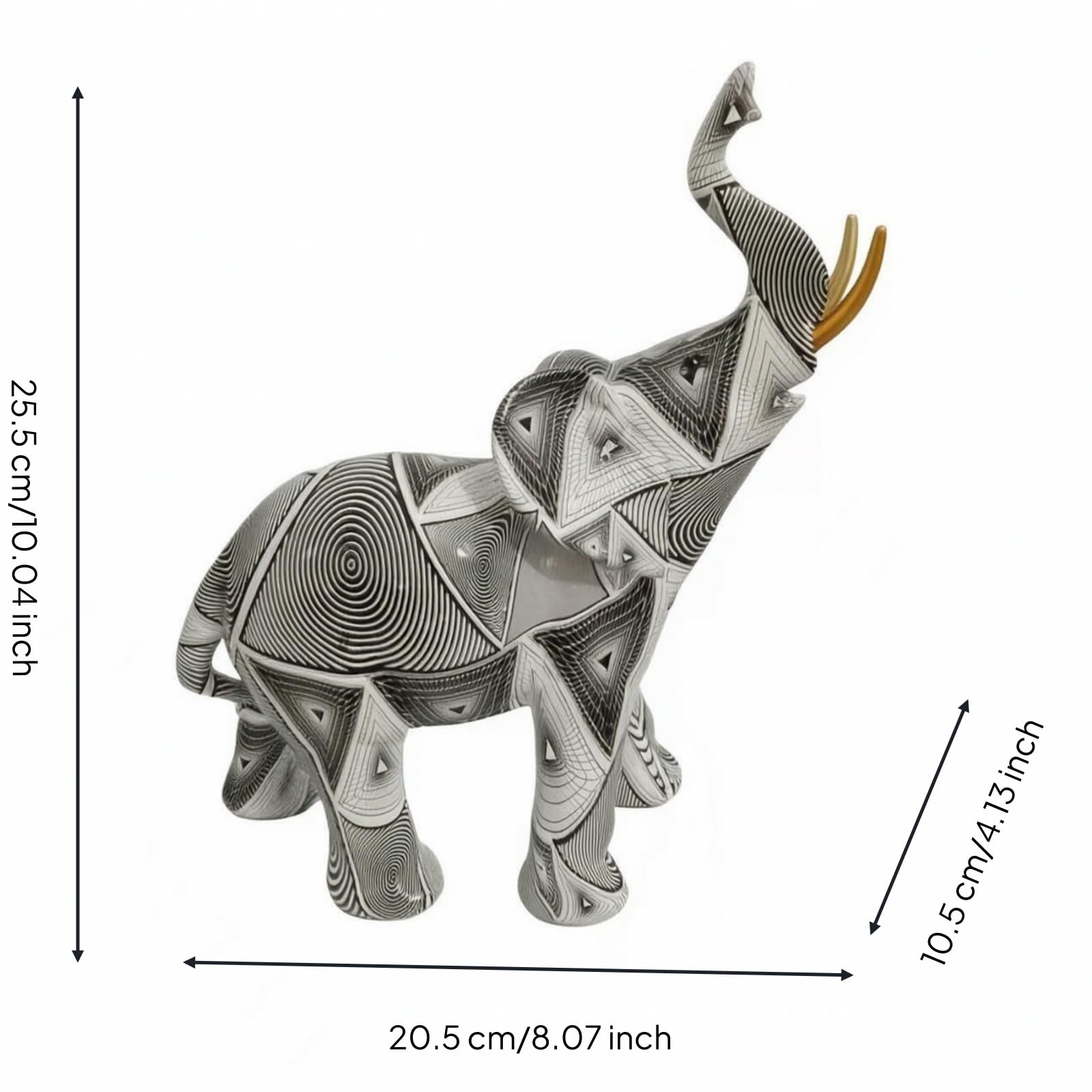 Figura con Líneas Geométricas Abstracto | Geométrico, coración, para Estantería, Oficina, Recibidor,