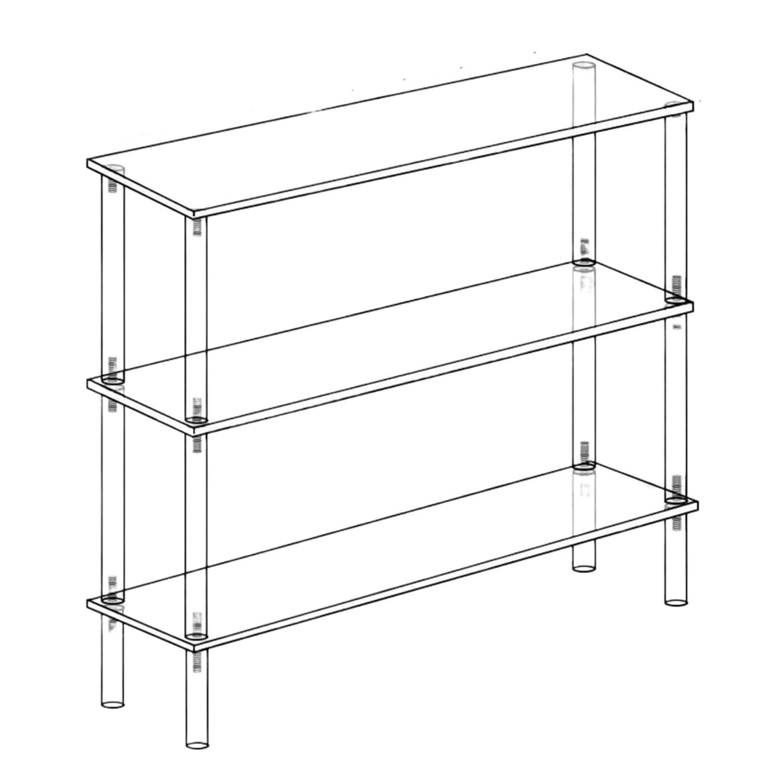 QuxetlRyz Perfume Organiser Display Risers 1-4 Tier Clear Trapezoidal Display Stand for Blind Box Toys,Car Model, Desktop Storage Shelf for Jewelry, Perfume(3-30x10-4.5cm)