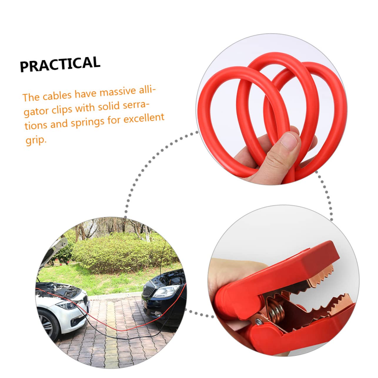 SOLUSTRE Kit de Cables de Puente de 2500 Pinzas Cocodrilo para Arranque de Batería de Coche