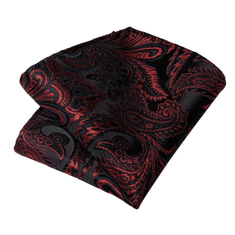 Set corbata hombre con pañuelo y gemelos miniatura 5